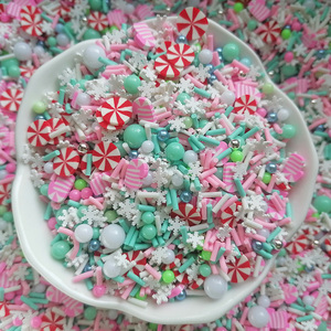 1kg DIY Craft Slime sprinkles trắng bông tuyết màu hồng giáng sinh mía mix Kẹo Bạc Hà Hạt trộn Polymer đất sét sprinkles lát - Product Image 5