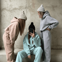 Ensemble de survêtement et sweat à capuche oversize personnalisé pour femme, comprenant un sweat-shirt court uni, un pantalon de survêtement et un pantalon de jogging, idéal pour le sport