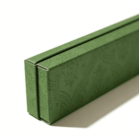 Scatola Regalo Rigida in Due Pezzi Personalizzabile, Colore Verde con Motivo in Rilievo per Gioielli e Regali di Lusso