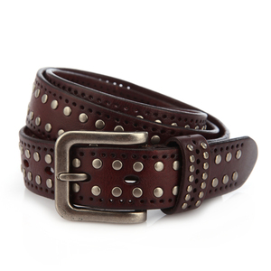 Cintura da <span class=keywords><strong>uomo</strong></span> in vera pelle con fibbia a perno stile punk gotico western cowboy, personalizzabile con logo, con rivetti, per jeans - Regalo <span class=keywords><strong>di</strong></span> <span class=keywords><strong>San</strong></span> <span class=keywords><strong>Valentino</strong></span> - Product Image 4