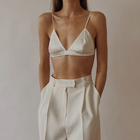 Ensemble de lingerie sexy en soie de mûrier 100 % pure pour femme, soutien-gorge et culotte en soie sans couture