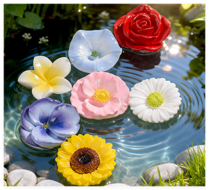 Breloques florales 3D en résine artificielle (cerisier, tournesol, rose, gardénia, marguerite) pour décoration de jardin, nœuds pour cheveux et bijoux - Product Image 3