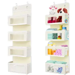 New Arrival Excellent Quality Non-woven Foldable Hanging Organizer Wall with Clear Pockets and Net Pockets
