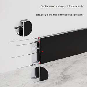 Plinthe en alliage d'aluminium noir en gros, style moderne, adaptée au remplissage des joints de sol et à la protection des murs - Product Image 3