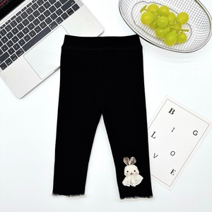 Leggings pour bébés filles et tout-petits, doublés polaire, à motif lapin en peluche, à carreaux, avec oreilles en dentelle, collection automne-hiver, vente en gros, boutique, personnalisables - Product Image 3