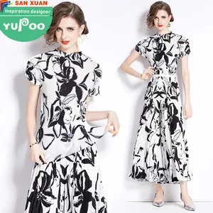9299-88-82-stock woman clothes manufacturer wholesale fashion apparel elegant vintage lady floral Evening casual Dresses
