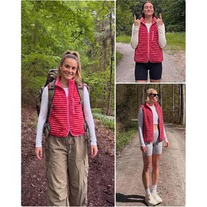 Gilet en polaire Sherpa rayé pour femme FOXA, col montant, sans manches, fermeture éclair intégrale, poche avant, vêtements d'automne - Product Image 4