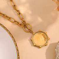 Pendentif Cœur Vintage en Or 18 carats Personnalisé, Chaînes Tendance en Acier Inoxydable de Haute Qualité pour Femmes, Vente en Gros, Anniversaire