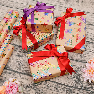 Custom 80g Luxury Hot Stamping Custom Birthday Party 43*300 cm <b>Christmas</b> Gift Packaging Cosmetic Box Wrapping Paper - Product Image 4