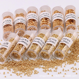 Boîte de 10g / Bouteille Perles de rocaille MIYUKI rondes électroplaquées or et argent, <span class=keywords><strong>en</strong></span> <span class=keywords><strong>verre</strong></span> émaillé, longue durée, pour bijoux et ornements DIY - Product Image 2