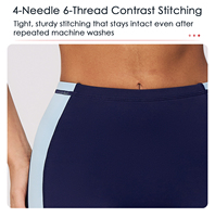 Shorts de yoga athlétiques à compression taille haute pour femme, avec logo personnalisé, couleurs contrastées, quatre aiguilles six fils, effet push-up fessier