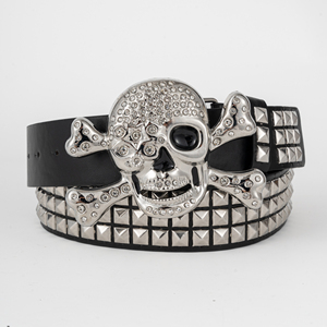 Thời Trang Hộp Sọ Thiết Kế Sang Trọng Phương Tây Vành Đai Cho Nam Giới Chất Lượng Cao Rhinestone Thủ Công Punk Phong Cách Đường Phố Vành Đai Khóa Tùy Chỉnh - Product Image 6