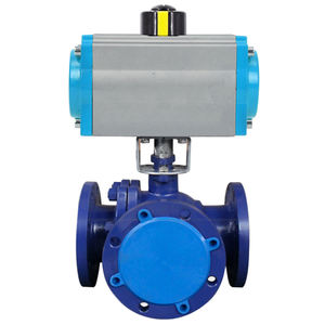 2 pulgadas <span class=keywords><strong>3</strong></span> V 12V 24V hembra roscado de acero de fundición de actuador neumático brida de <span class=keywords><strong>3</strong></span> piezas de la válvula de bola - Product Image 1