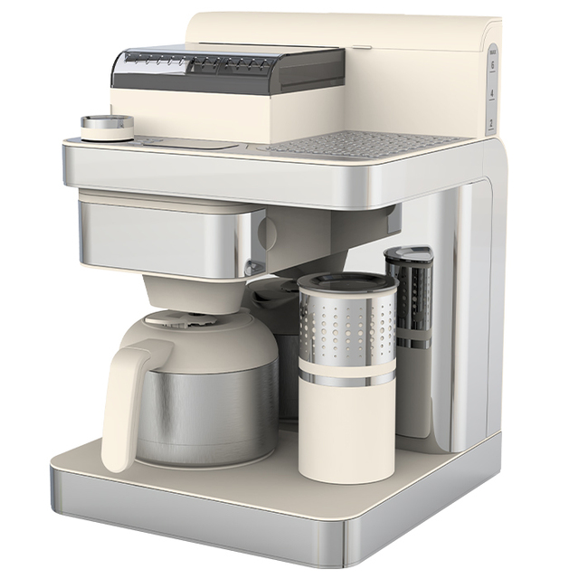 Hotel Large Electric Filtre Coffee Maker 10 Cup Semi-Automatic Ground Drip Coffee Machine with Bean Grinder