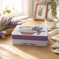 Boîte en métal vintage à imprimé floral, emballage cadeau pour biscuits, bonbons, chocolat, avec service de personnalisation OEM