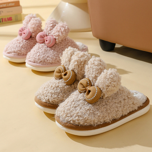 Venta Directa: Pantuflas de Algodón con Lazo de Encaje para Invierno, Ligeras, Suaves, para Uso Doméstico, con Logotipo Bordado, Antideslizantes, con Masaje, ¡Gran Venta de Fábrica! - Product Image 2
