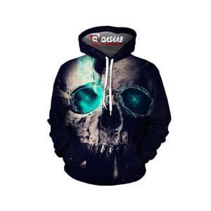 Skull-Art 2025 Sublimation Hoodie Otoño Invierno Hombres Sudadera elegante Poliéster Algodón Sudaderas con capucha impresas personalizadas - Product Image 1