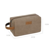 Sac de rangement pour maquillage de beauté en gros, grande capacité, trousse de toilette de voyage pour hommes, pochette zippée en toile, sac cosmétique personnalisé avec logo