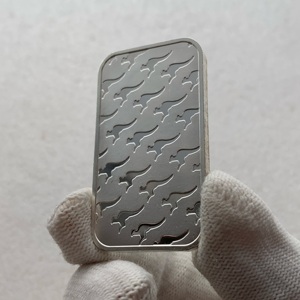 Barre de monnaie en alliage de zinc plaqué argent non magnétique d'une once, pour présentation - Product Image 3