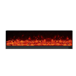 Cheminée électrique murale 3D LED moderne, effet de flamme noire, éclairage intérieur décoratif, 60x10x20cm - Product Image 2