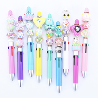 신상품 0.7mm 플라스틱 볼펜 4색 비즈펜 DIY 쥬얼리 제작 및 로고 홍보용