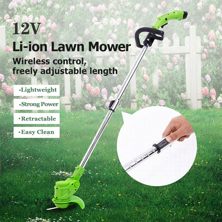 Multi-Function Electric Lawn Mower  Handheld + Cart Cordless String Grass Trimm with Adjustable Height Handle