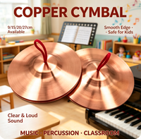 Cymbale de percussion pour enfants, instrument d'éducation musicale, kit de batterie, cymbale de plusieurs tailles, conception sûre, sans bavures