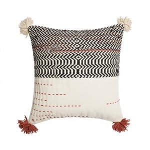 Designer Hand Woven Jacquard Boho Style Cushion Cover Indian Supplier <b>Decorative</b> <b>Pillow</b> Cover for Indoor 100% Cotton <b>Pillows</b> - Product Image 1