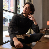 Combinaisons de travail à manches longues pour hommes et femmes, automne, avec logo personnalisé, uniformes de réception d'hôtel occidentaux, 35% coton 65% polyester Veroyao