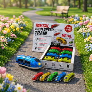 รถไฟของเล่นโลหะแบบดึงกลับ ขนาด 1:5 รูปทรงรถยนต์ ยางลบดินสอแบบยาง ของขวัญตั้งโต๊ะที่สมจริง - Product Image 4