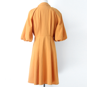 Yindian Venta caliente con cuello en V de cintura alta falda puff mangas casual tela de <span class=keywords><strong>mujer</strong></span> vestido de verano - Product Image 4