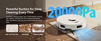 Aspirateur robot Redkey D8 avec vidage automatique sur 90 jours, navigation LDS, aspiration de 20000 Pa, contrôle par application et vocal