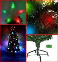 Sapin de Noël en pin multifonctionnel de 1,8 m de haut, de qualité supérieure, avec télécommande, lumières LED multicolores à piles, et étoile pour le sommet du sapin
