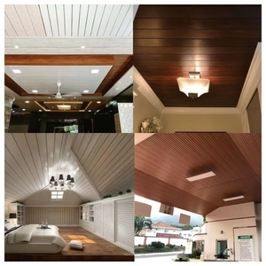 Nhà Máy Giá hiện đại trong nhà không thấm nước Dải gỗ nghệ thuật trần tùy chỉnh PVC Trần Hội Đồng Quản Trị - Product Image 4