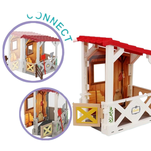 Paardenstal Speelset Voor Kinderen Realistisch Boerderijdier Speelgoed Met Hekwerk Schuurzadel Doen Alsof Spelen Paardenverzorgingsset Voor Jongens En Meisjes - Product Image 5