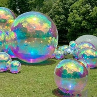 Ballon miroir géant de 100 cm, 1 m, 40 pouces pour la décoration, ballon irisé scellé, grande boule brillante, ballon miroir gonflable publicitaire