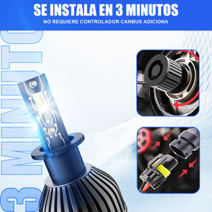 Ampoules de phares <span class=keywords><strong>LED</strong></span> super lumineuses E9 10000LM 6500K |   12V 25W |   Adaptation universelle H11 9005 |   Pièces détachées automobiles - Product Image 4