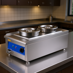 2 chauffe-plats électriques 1200W pour la maintien au chaud des aliments, équipement de chauffage et de maintien au chaud pour usage commercial en cuisine - Product Image 2