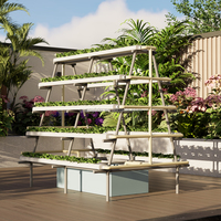 Système hydroponique NFT en A-frame à haut rendement, kit de culture verticale de 1,6 m avec pompe, tuyaux en PVC anti-UV, garantie 1 an pour laitues et herbes aromatiques