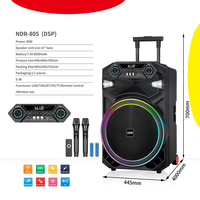 Enceinte de fête stéréo grand format 15 pouces OEM IF-E1505 avec subwoofer, éclairage LED RGB, batterie, USB/AUX, sortie 50-100W, pour usage extérieur