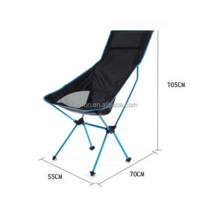 Chaise de camping pliable légère en aluminium à dossier haut, type Moon Chair, pour extérieur, plage et randonnée - Product Image 3