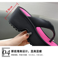 S591 été femmes nouvelle haute qualité confortable talon haut tongs fond épais PVC plage pantoufles sandales en caoutchouc pour l'extérieur