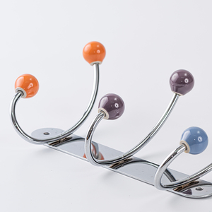 Colorful Metal R <b>Hooks</b> Wall Mounted Iron <b>Coat</b> <b>Hook</b> Rack Multifunctional Clothing Storage Hanger Organizer - Product Image 5