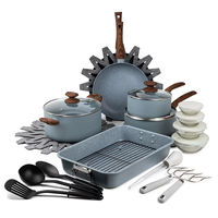 Ensemble d'ustensiles de cuisine de luxe 28 pièces, ensemble de casseroles et de casseroles antiadhésives avec outils de torréfaction