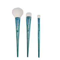 Ensemble de pinceaux de maquillage professionnels personnalisés à marque privée, pour le visage et le correcteur, poils synthétiques, kit de voyage 3 pièces