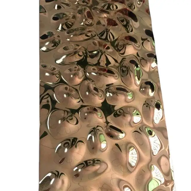 Aisi astm 201 silber gold spiegel muster für wand dekoration edelstahl wasser welligkeit 304ss
