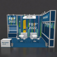 Stand d'exposition standard en aluminium 13x20 pieds, résistant à la chaleur, durable, pour les entreprises de location de stands d'exposition à Dubaï, Émirats arabes unis
