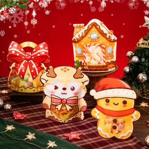 Bolsa Doypack de Plástico con Forma Especial de Ciervo y Campana Pequeña para Envasar Dulces de Chocolate Navideños, Bolsa con Cierre y Base para Apoyar - Product Image 4