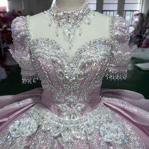 Jancember AXS16 Fairy <b>Pink</b> <b>Tassel</b> Puff Sleeve Evening Women's Formal Party <b>Dress</b> - Product Image 3