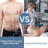 Viatom Th12 24 heures moniteur cardiaque Ekg électrodes portables Ecg Machine prix 12 plomb enregistrement 12 canaux Holter moniteur Ecg